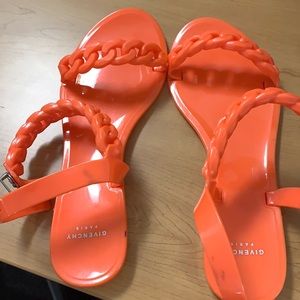 Bright. Neon. Orange sandals
